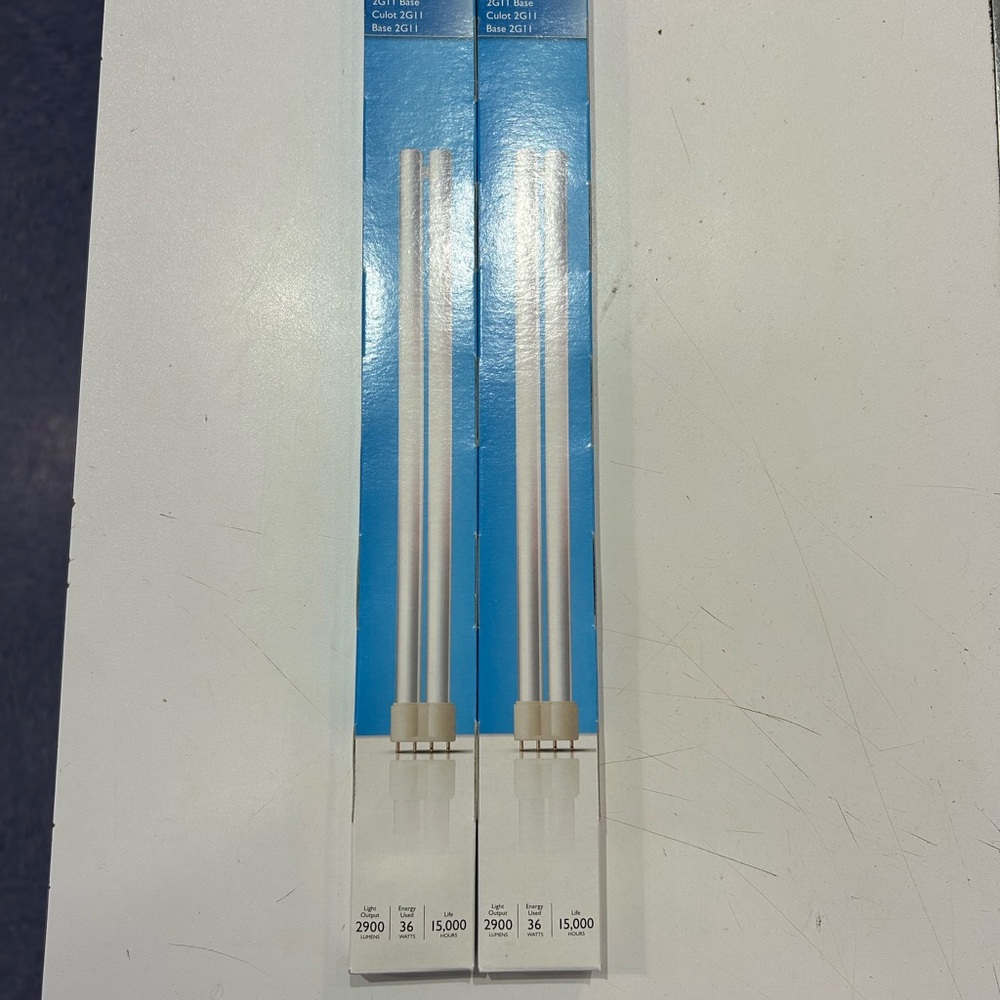 (2) PL-L 4P 36W/835 Compact Fluorescent Light Bulbs NIB